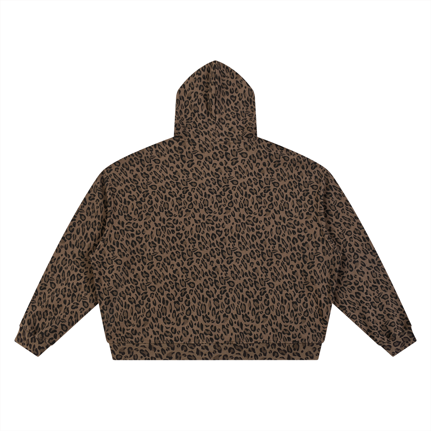 CORVUSNOCTEM - Unisex Leopard Print Waffle Full Zip Hoodie