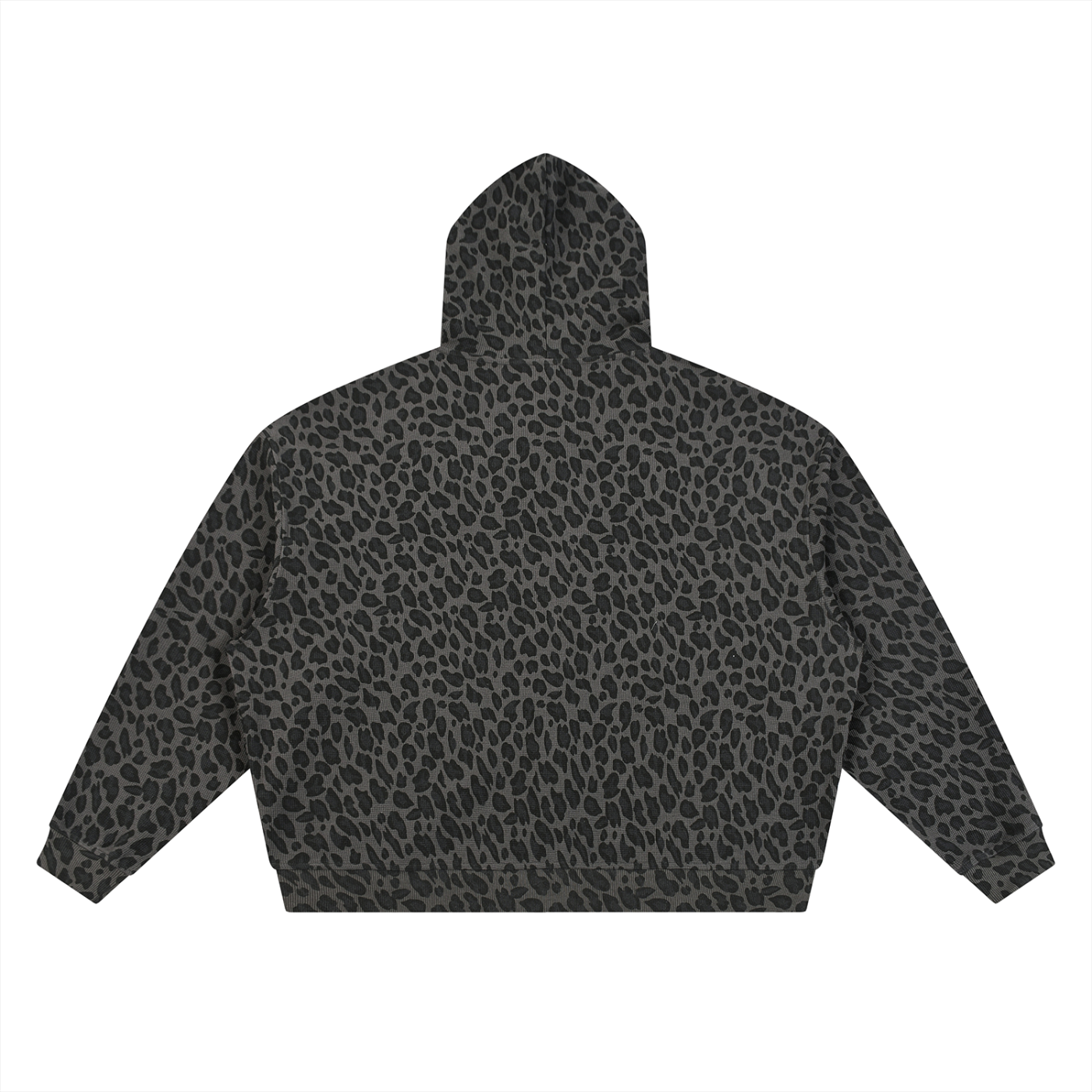 CORVUSNOCTEM - Unisex Leopard Print Waffle Full Zip Hoodie