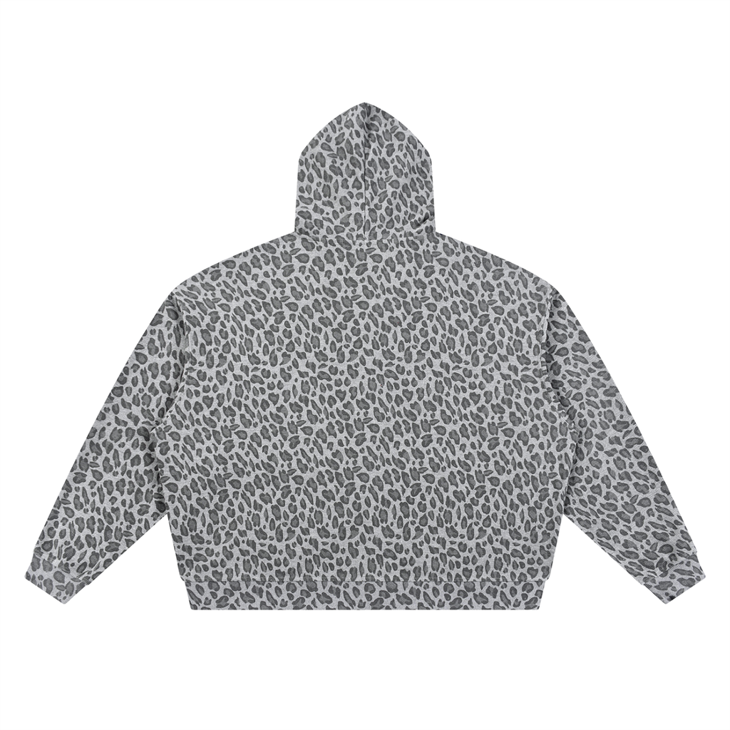 CORVUSNOCTEM - Unisex Leopard Print Waffle Full Zip Hoodie