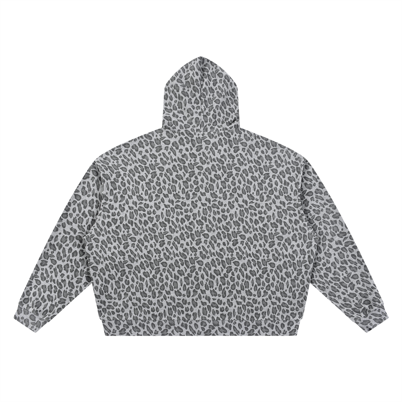 CORVUSNOCTEM - Unisex Leopard Print Waffle Full Zip Hoodie